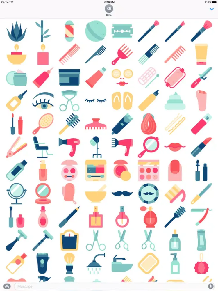 صور Makeup Stickers - Glamour and Beauty Emoji iPad 