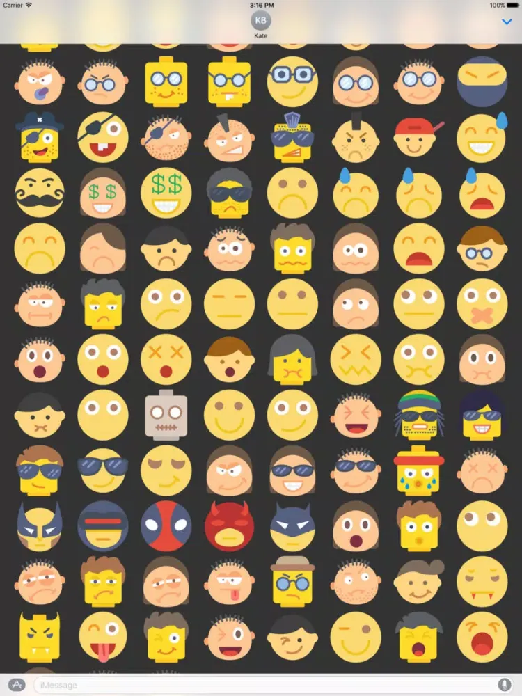 Tangkapan skrin Emoticons Stickers Emojis for iMessage Chat iPad 
