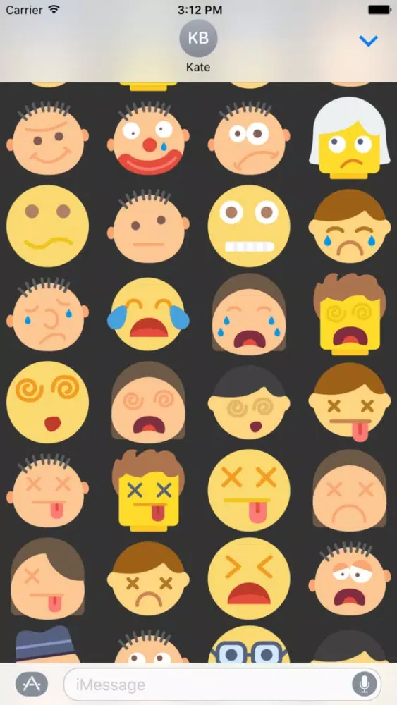 Tangkapan skrin Emoticons Stickers Emojis for iMessage Chat