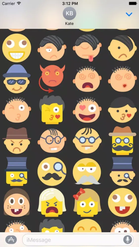 Tangkapan skrin Emoticons Stickers Emojis for iMessage Chat