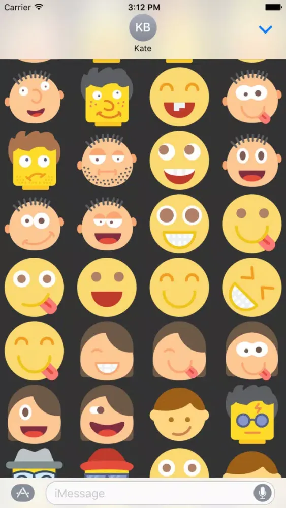 Tangkapan skrin Emoticons Stickers Emojis for iMessage Chat