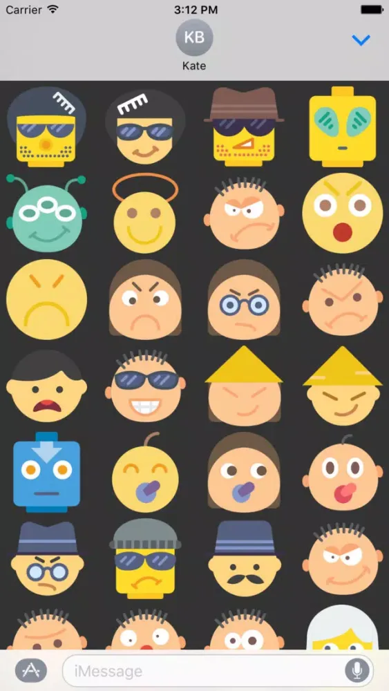 Tangkapan skrin Emoticons Stickers Emojis for iMessage Chat