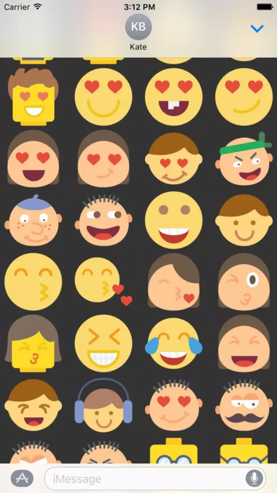 Tangkapan skrin Emoticons Stickers Emojis for iMessage Chat