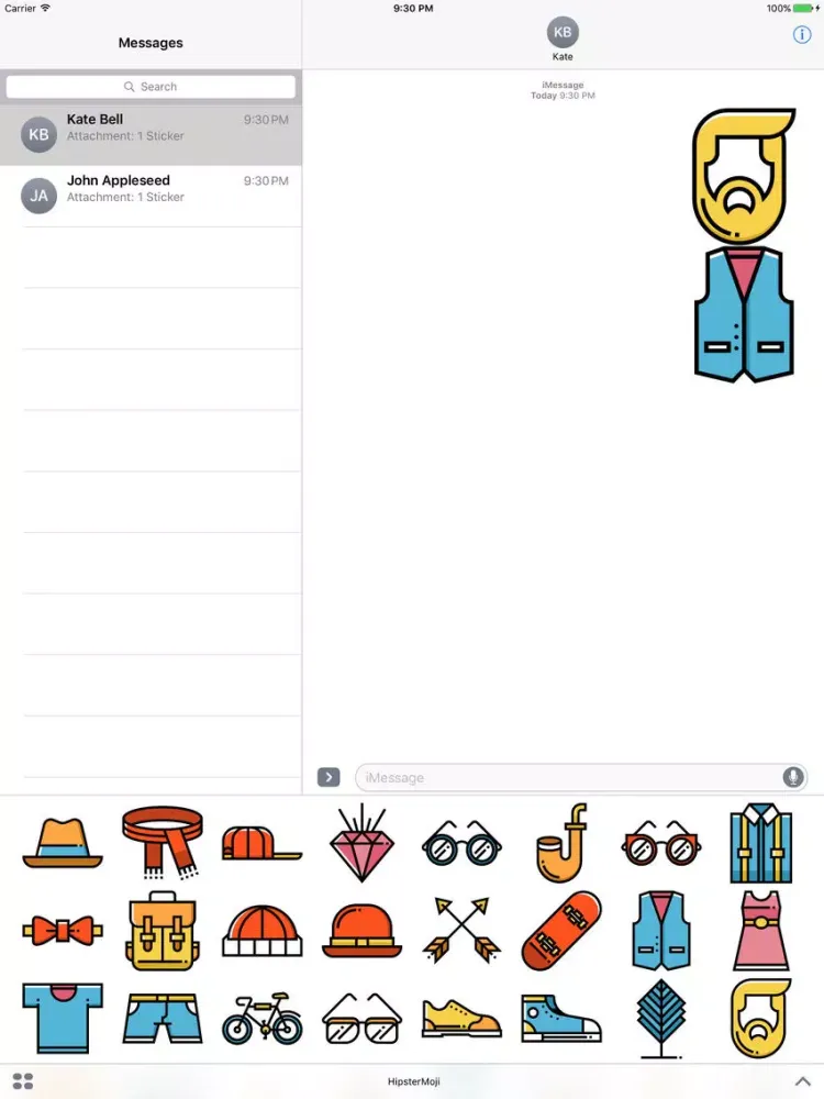 HipsterMoji - Amazing Gentleman Stickers iPad  Screenshots