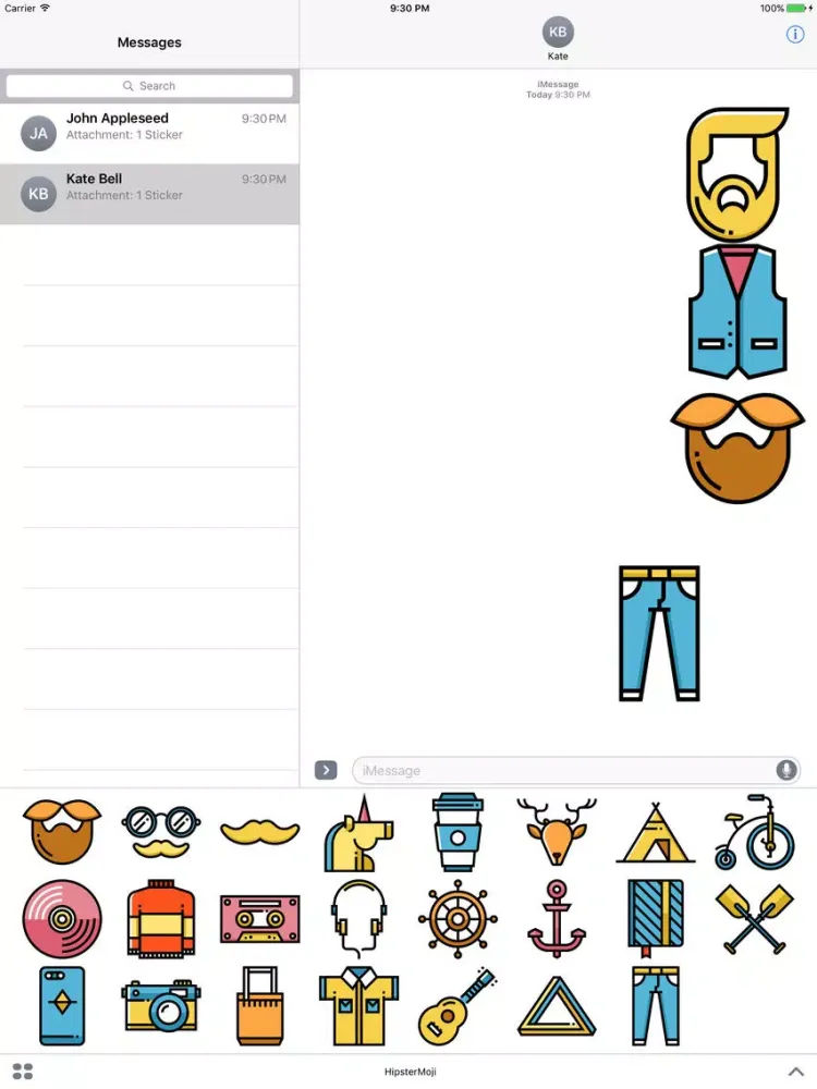 HipsterMoji - Amazing Gentleman Stickers iPad  Screenshots