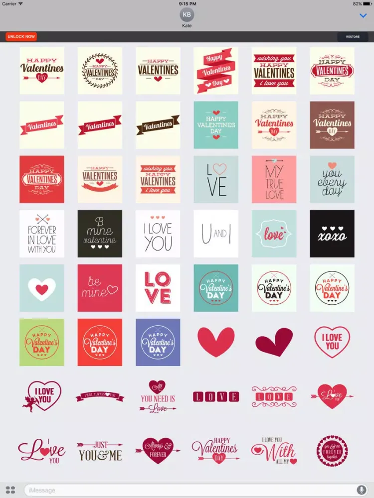 I Love You - Couple Stickers for Valentine's Day iPad  Screenshots