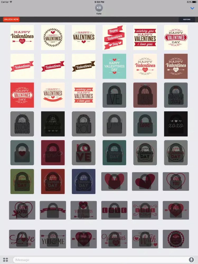 I Love You - Couple Stickers for Valentine's Day iPad  Screenshots