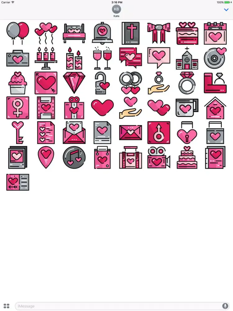 Capturas de tela do Just Married - Emoji For Young Couples iPad 