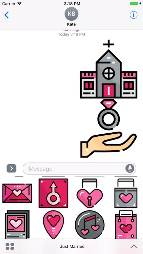 Capturas de tela do Just Married - Emoji For Young Couples
