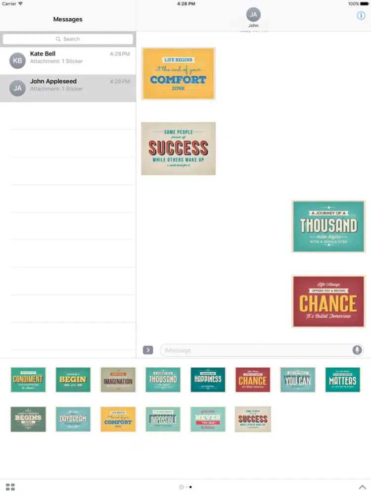Zrzuty ekranu Motivational Stickers for iMessage Chat Emojis iPad 