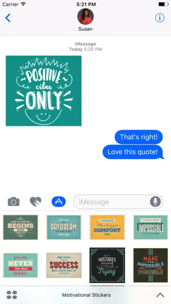 Zrzuty ekranu Motivational Stickers for iMessage Chat Emojis