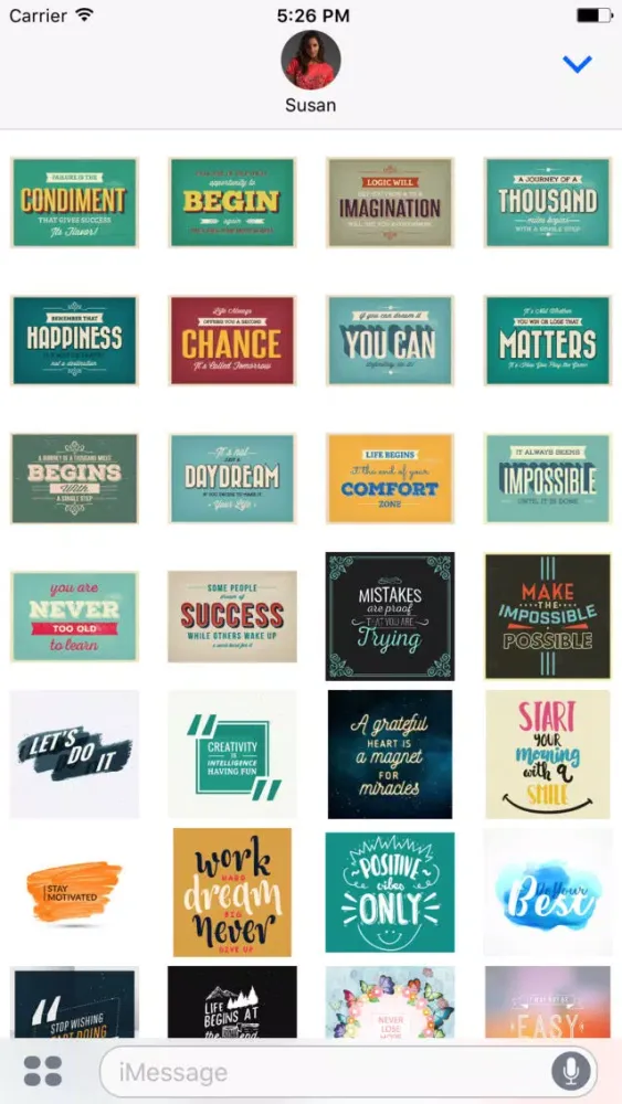 Zrzuty ekranu Motivational Stickers for iMessage Chat Emojis