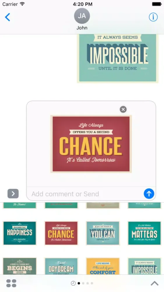 Zrzuty ekranu Motivational Stickers for iMessage Chat Emojis