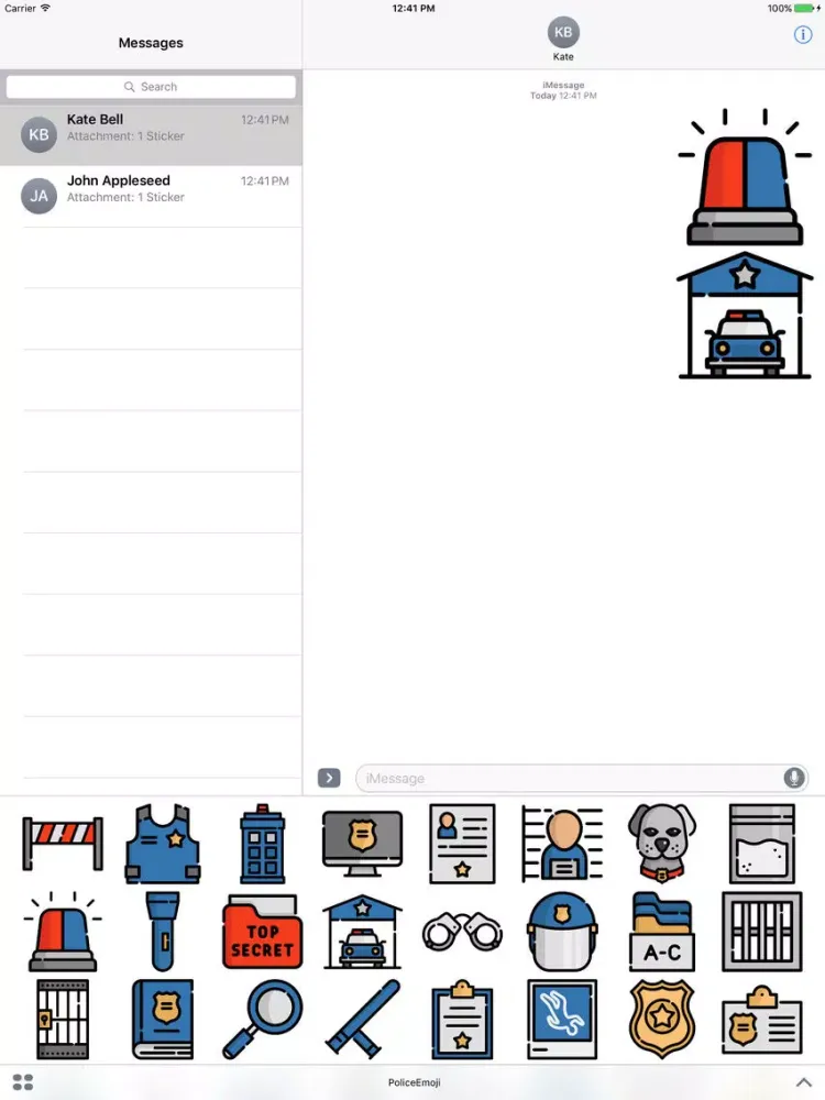 ภาพหน้าจอของ PoliceEmoji Stickers iPad 
