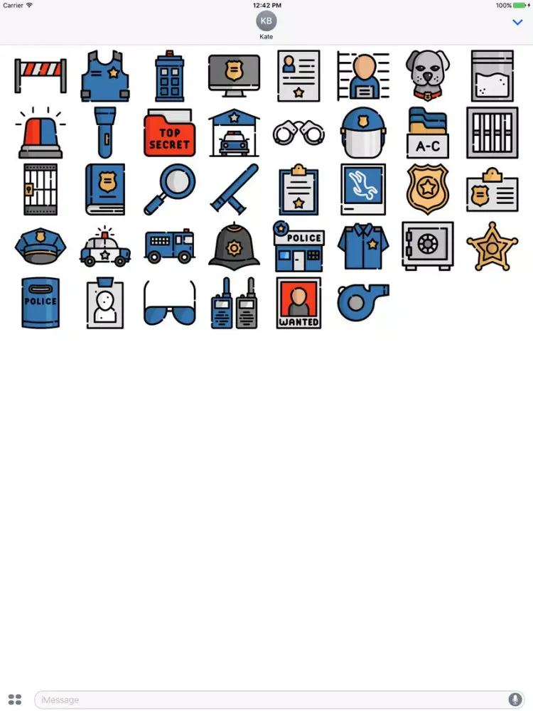 ภาพหน้าจอของ PoliceEmoji Stickers iPad 