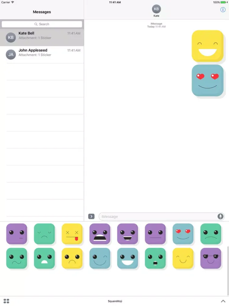 Zrzuty ekranu SquareMoji - Cute Emoticons Stickers iPad 