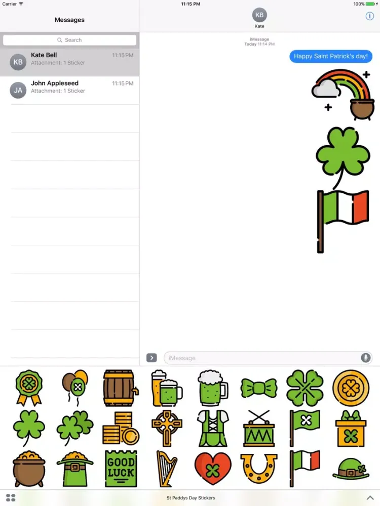 Screenshot di St. Paddy's Day Stickers - Patrick's Emoji iPad 