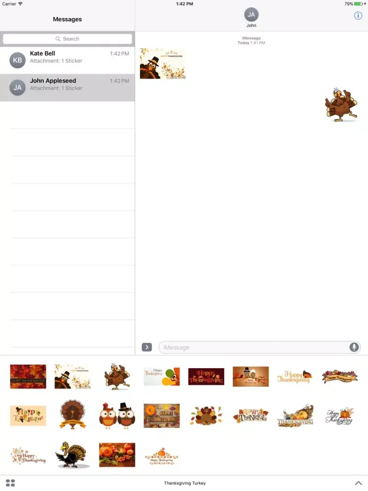 Thanksgiving Turkey Stickers! iPad  স্ক্রিনশট