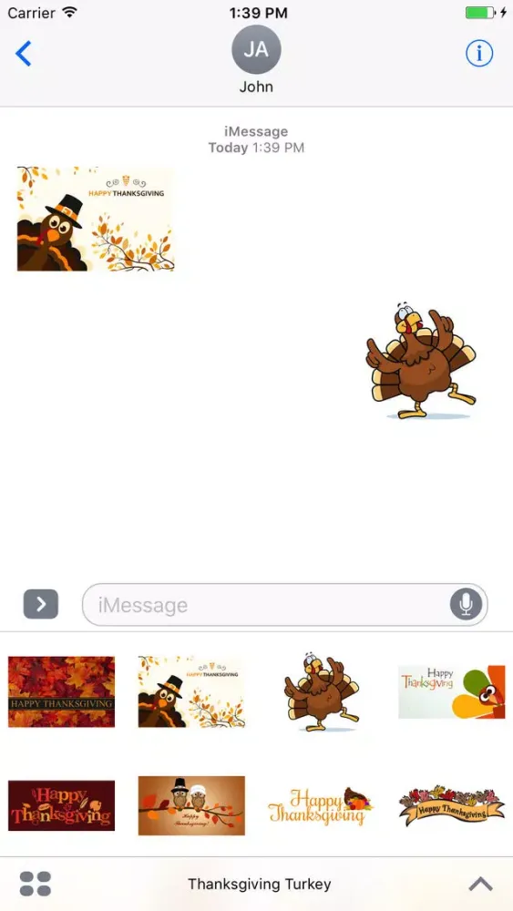 Thanksgiving Turkey Stickers! স্ক্রিনশট