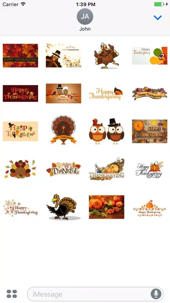 Thanksgiving Turkey Stickers! স্ক্রিনশট