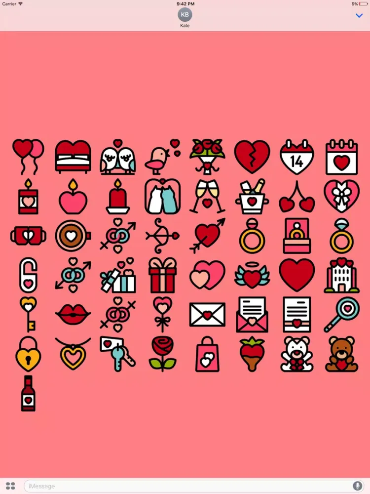 Ảnh chụp màn hình của Valentine's Day Stickers - Love For Messages iPad 