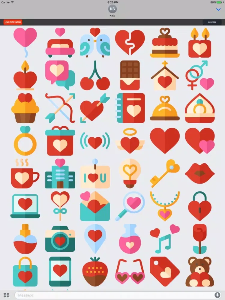 Valentine's Emoji FREE - Love Stickers for Couples iPad  스크린샷