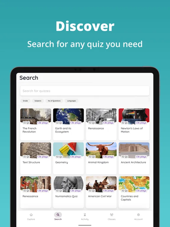 ภาพหน้าจอของ Quizizz: Play to Learn iPad 