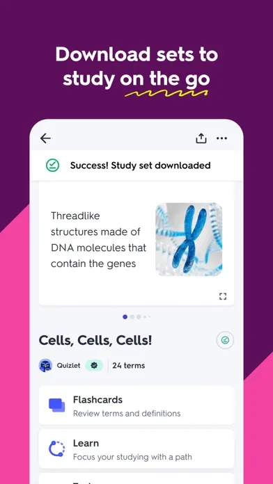 Captures d'écran de Quizlet: AI-powered Flashcards