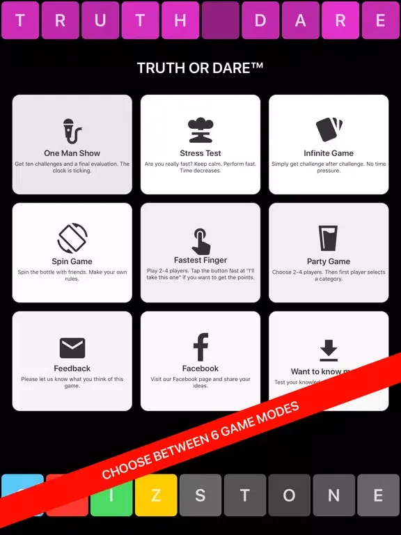 Capturas de tela do Truth or Dare™ Party iPad 