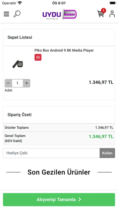 Zrzuty ekranu Uydu Bazaar