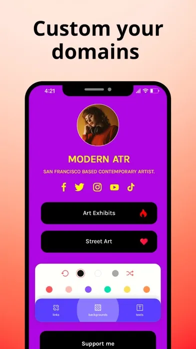 Captures d'écran de Linkbio - Link in bio builder