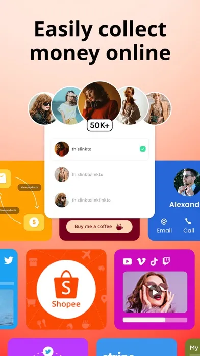 Captures d'écran de Linkbio - Link in bio builder