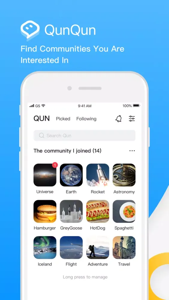Ảnh chụp màn hình của QunQun-Your own community