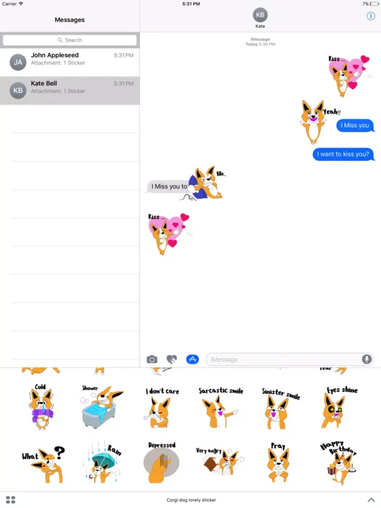 Скриншоты Corgi dog lovely sticker iPad 
