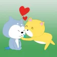 Couple dog sticker