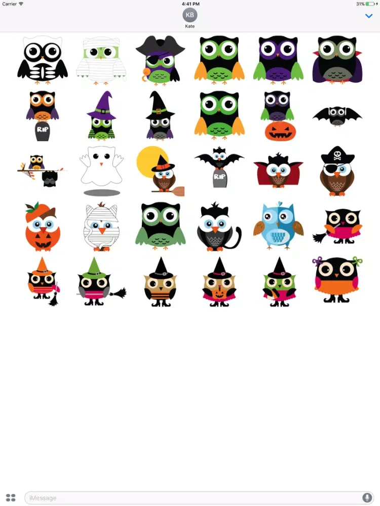 Capturas de tela do Cute Owl Sticker 2017 iPad 