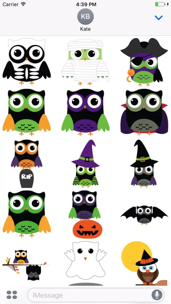 Capturas de tela do Cute Owl Sticker 2017