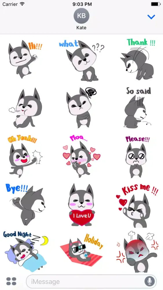 Husky dog emoji & sticker سکرین شاٹس