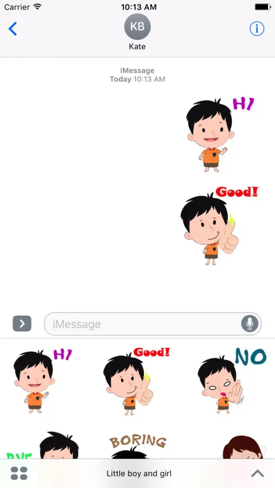 Little boy and girl stickers স্ক্রিনশট
