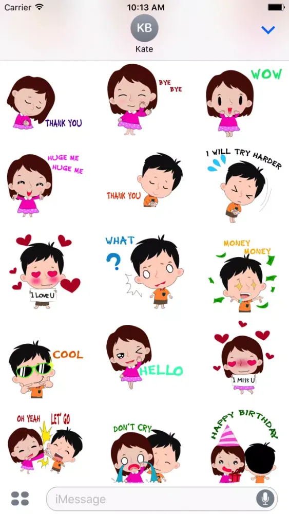 Little boy and girl stickers স্ক্রিনশট