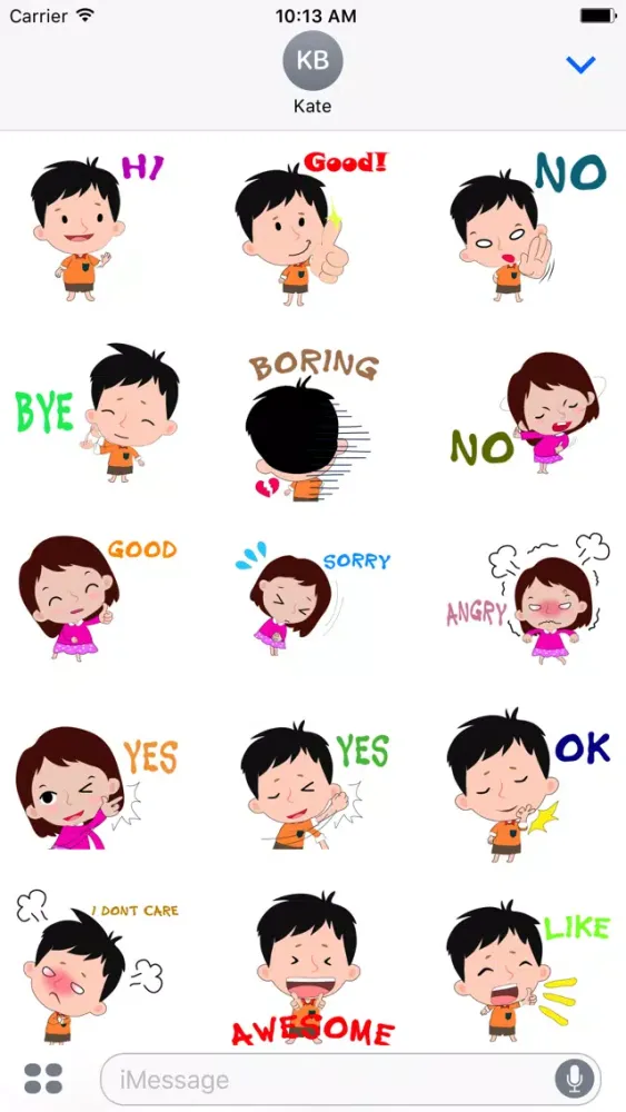 Little boy and girl stickers স্ক্রিনশট