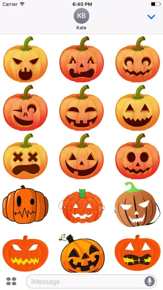 ภาพหน้าจอของ Pumpkin emoji sticker