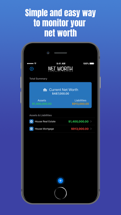Capturas de tela do Net Worth Progress Tracker