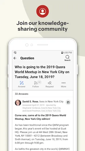 Captures d'écran de Quora: the knowledge platform