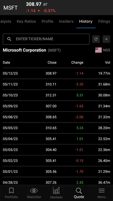 Quotestream Mobile Screenshots