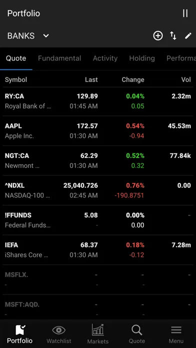 Quotestream Mobile Screenshots