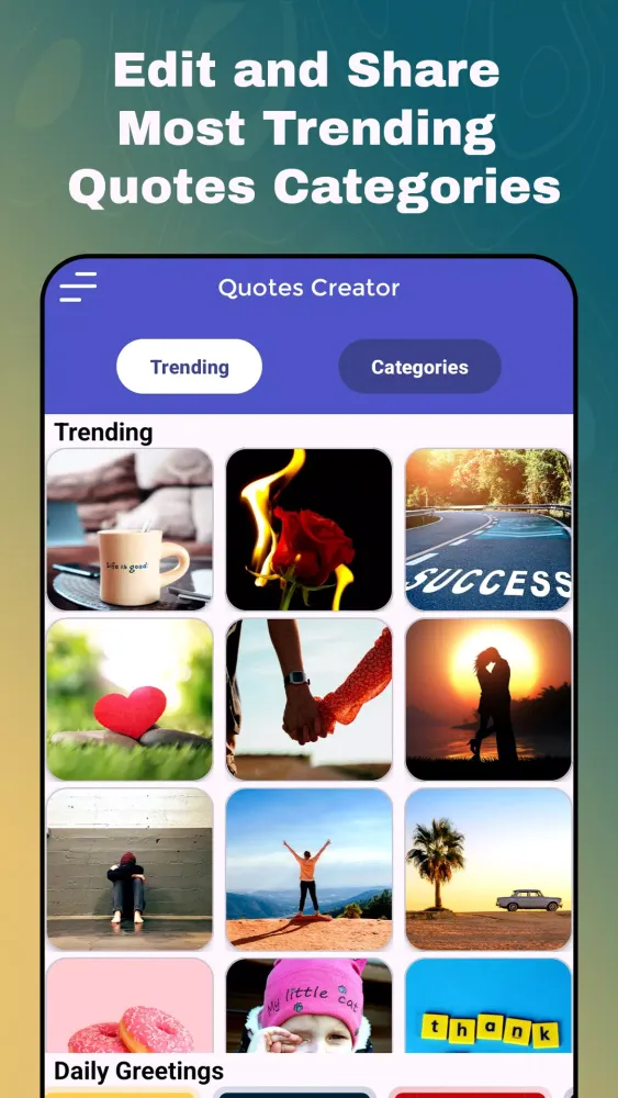 Quotes Creator Daily Greetings Screenshots