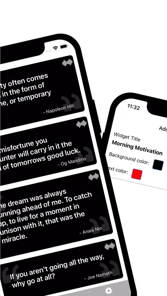 ภาพหน้าจอของ Quotes Widget decorator