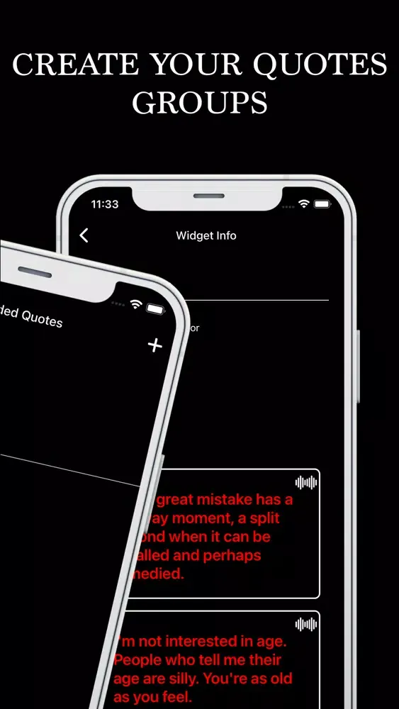 ภาพหน้าจอของ Quotes Widget decorator