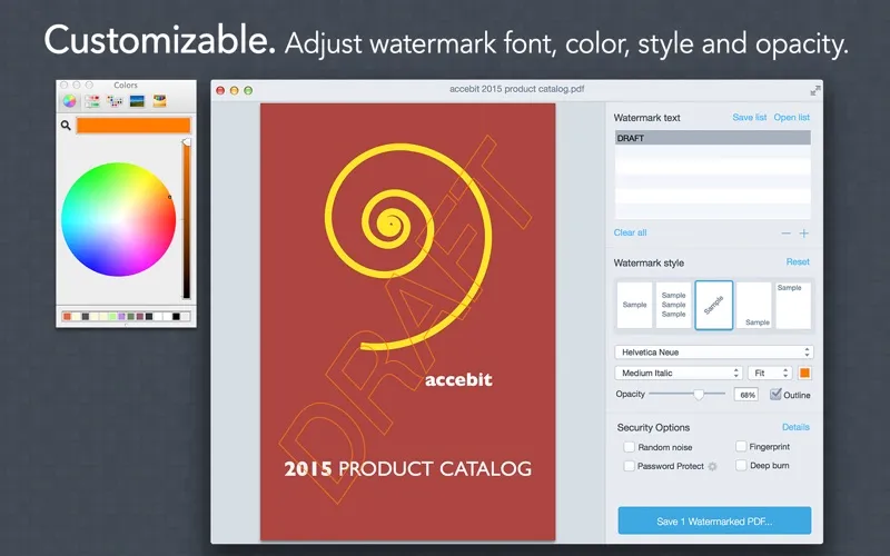 Screenshot di Bronson Watermarker PDF
